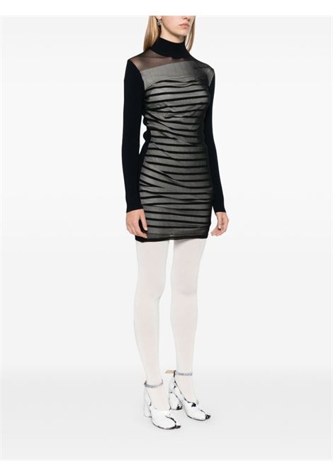 abito corto bi-material mariniere donna nero in viscosa JEAN PAUL GAULTIER | 24/30-F-RO212B-M064590100